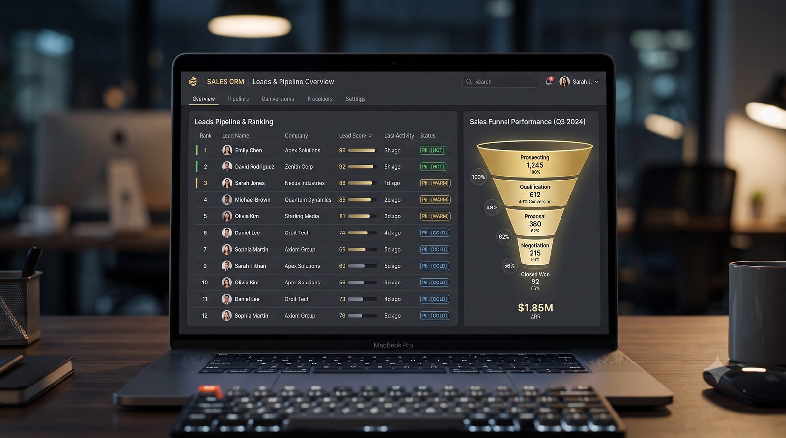 Lead Flow prospecting dashboard